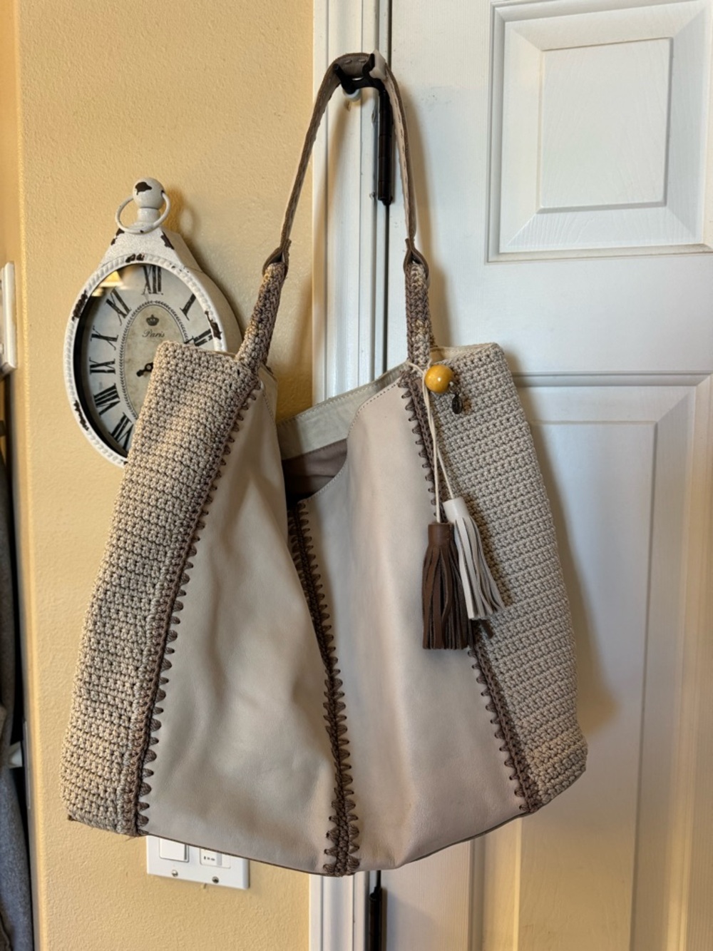 The Sak Crochet-Trim Tote Bag